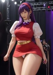 1girls 1male absurdres athena_asamiya athena_asamiya_(cosplay) dress female hentai idol japanese_female king_of_fighters legs masturbation miniskirt panties porno_maker pornography pornography_(artist) seductive seductive_look sex sexy_dress singer xxxx52