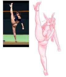 1girls baseball bunny_ears dat_ass ettso leg_up miruko my_hero_academia reference_image rumi_usagiyama