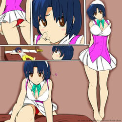 akane_tendo blue_hair clothing comic female human large_breasts panties ranma-kun ranma_1/2 ranma_saotome red_panties shinjiasuka4ever upskirt