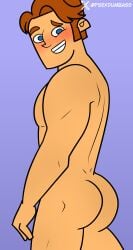 1boy ass completely_nude completely_nude_male disventure_camp gay logan_bell logan_disventure_camp male_ass male_only muscles muscular orange_hair psexdumbass solo toony yaoi