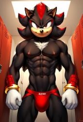 1anthro 1boy 1man abs ai_generated anthro anthro_male bara bara_tiddies bara_tits biceps big_muscles big_pecs black_and_red_hair blush bulge deltoids furry gay jockstrap jockstrap_only large_pecs large_pectorals looking_at_viewer male male_chest male_focus male_nipples male_only male_solo man man_boobs man_breasts man_tits manly masculine masculine_male muscles muscular muscular_male nipples nude_male pecs pectorals red_eyes shadow_the_hedgehog smile sonic_(series) sonic_the_hedgehog_(series) toned_body toned_male twall97