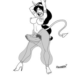 1futa aladdin arabian armlet arms_up balls black_hair breasts circlet demon demon_girl demon_horns demon_tail demoness dickgirl disney disney_princess doomington earrings erection fangs foreskin futa_only futanari harem_pants high_heels horns intersex large_breasts large_penis long_hair monochrome navel nipple_piercing nipples penis piercing precum princess_jasmine pubic_hair see-through sheer solo solo_futa spade_tail succubus tail testicles