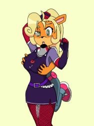 big_breasts breasts coco_bandicoot crash_(series) detachable detachable_head detached detached_head evil_coco gripping_breasts headless modular modularity natural_body_magic nbm selfcest