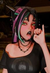 3d 3d_model 3d_render bedroom_eyes black_lipstick blowjob_face blowjob_gesture blush clothed fatalchaos fortnite fortnite:_battle_royale fully_clothed goth goth_girl heart heart_symbol helsie_(fortnite) horny horny_female lipstick saliva saliva_drip saliva_string sand_witch_helsie_(fortnite) teasing teasing_viewer tongue tongue_out