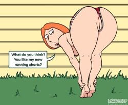 1girls 20th_century_fox 20th_century_studios anus anus_peek artist_name ass ass_up bent_over big_ass booty_shorts breasts clothing dat_ass dialogue eyelashes family_guy fat_ass female female_only grass house huge_ass human human_only large_ass light-skinned_female light_skin lipstick lockandlewd lois_griffin looking_at_viewer looking_back looking_back_at_viewer mammal mature mature_female milf mostly_nude mostly_nude_female nipple no_shirt orange_hair outdoors pussy red_shorts seductive shirtless shorts solo solo_female solo_focus text text_bubble thick_ass voluptuous voluptuous_female