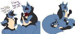 anthro ass ass big_butt blush breasts brown_eyes canid canine dart(dewwydartz) dart_(dewwydarts) dewwydarts dewwydartz electronics facesitting female flat_chest fluffy furry generation_4_pokemon hourglass_figure lucario male mammal may_(dewwydarts) may_(dewwydartz) nintendo on_top phone pokemon pokemon_(species) purple_eyes selfie simple_background sitting sitting_on_person suggestive tail thick_thighs tongue white_background wide_hips