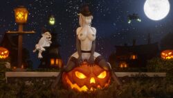 3d big_breasts blizzard_entertainment draenei elly_(draenei) female_only halloween horns huge_breasts jack-o'-lantern masturbation morilymory nude original_character pussy solo stockings thick_thighs vaginal_insertion vaginal_penetration voluptuous voluptuous_female warcraft white_hair white_skin wide_hips witch_hat world_of_warcraft