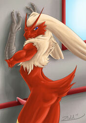 blaziken cum furry male male_only muscles nintendo no_humans penis pokemon pokemon_(species) pokephilia purple_eyes solo video_games zodd95