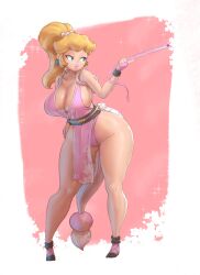 1girls absurd_res breasts cleavage cosplay fatal_fury female female_focus female_only hi_res king_of_fighters large_breasts lickagoat mai_shiranui mai_shiranui_(cosplay) mario_(series) nintendo princess_peach sideboob solo thighs wide_hips