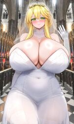 1girls artoria_pendragon artoria_pendragon_(lancer) blonde_hair fate/grand_order fate_(series) huge_breasts looking_at_viewer raskasar tagme voluptuous