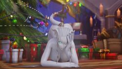 3d big_breasts blizzard_entertainment christmas draenei elly_(draenei) female_only horns huge_breasts masturbation mistletoe morilymory nude original_character pussy sex_toy solo spread_legs thick_thighs vaginal vaginal_insertion voluptuous voluptuous_female warcraft white_hair white_skin wide_hips winter_veil world_of_warcraft