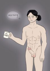 aizawa_shouta coffee_mug erection morning_wood penis tiredthin