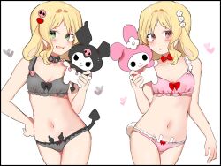 bikini bowtie bunny_tail collar demon_tail diabolik_lovers komori_yui plushie tagme