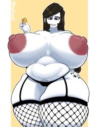 breasts_bigger_than_head condom condom_wrapper looking_at_viewer odiniix tagme veronica's_mother_(saltynoodles)