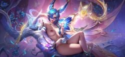 celestial_embroidery_rakan celestial_embroidery_xayah edit league_of_legends league_of_legends:_wild_rift nude nude_female prestige_celestial_embroidery_xayah prestige_skin rakan riot_games solo_female splash_art xayah