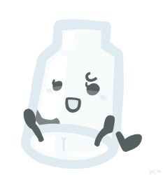 1girls battle_for_dream_island bfdi blush bottle_(bfdi) eyebrows eyelashes female happy legs_up non-human object_show object_shows pussy_lips solo solo_female spread_legs vagina white_background