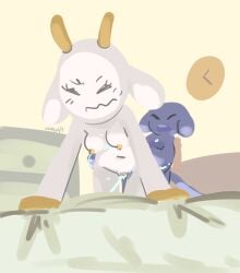 ahfkdy7 anthro bed breast_milk_squirt breast_milking breasts bunny_maloney charlotte_(bunny_maloney) commissioner_upload cum cum_in_pussy female goat goat_horns hotel hotel_room jean-francois jean_francois lactation male male/female milk nipples orange_clitoris orange_nipples penis penis_in_pussy pussy request requester_upload sex squirt squirting squirting_milk tagme unknown_species