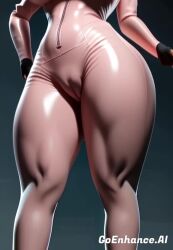 3d ai_generated asian barrette big_breasts black_gloves black_hair bodysuit cameltoe gorillaz latex noodle_(gorillaz) skin_tight smile tagme thick_thighs video wide_hips zipper_down