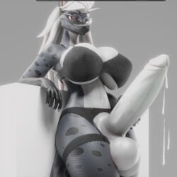 1futa 3d 3d_(artwork) anthro ass balls big_ass big_balls big_breasts big_butt big_penis breasts breasts_bigger_than_head clothing curvaceous curvy curvy_figure erection fishnets fit_futanari furry futa_only futanari garter_straps glasses gunslinger_(xazter3d) holding_penis huge_balls huge_breasts huge_cock hyena legwear long_hair looking_at_viewer mostly_nude orange_eyes penis precum precum_drip slim_waist solo solo_futa tagme thick_thighs top_heavy voluptuous voluptuous_futanari white_hair wide_hips xazter3d