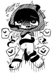 chibi dialogue drooling heart hoodie incredibox_mod jevin_(sprunki) monochrome sex simple_background sprunki tentacle white_background