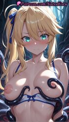 1girls 2025 ahoge ai ai_assisted ai_generated anime anime_style aqua_eyes arms_behind_back artoria_pendragon artoria_pendragon_(fate) artoria_pendragon_(lancer) artoria_pendragon_(lancer)_(fate) bangs bare_shoulders bikini bikini_pull blonde_hair blue_eyes blue_ribbon blush bra bra_pull breasts breasts_out bust busty closed_mouth clothes_pull collarbone fate/grand_order fate_(series) female female_focus female_only grabbing grabbing_another's_breast green_eyes hair_between_eyes hair_ribbon hentai hi_res high_quality high_resolution highres large_breasts long_hair looking_at_viewer natsuyoru nipples nipples_outside patreon restrained ribbon side_ponytail sidelocks solo solo_female stable_diffusion sweat swimsuit tentacle uncensored_nipples underwear upper_body voluptuous voluptuous_female wet white_bikini white_bra