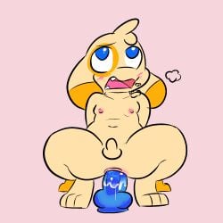 anal anal_masturbation anthro anus canid canine canis dildo domestic_dog genitals hi_res male mammal masturbation penis riding_dildo sex_toy sitting sleepy_(sleepyly) sleepyly small_penis solo