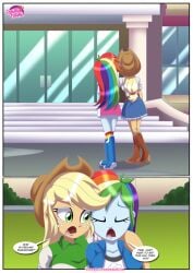 applejack_(eg) applejack_(mlp) applejack_(mlp) bbmbbf comic equestria_girls equestria_untamed hasbro my_little_pony my_little_pony:_friendship_is_magic older older_female palcomix rainbow_dash_(eg) rainbow_dash_(mlp) rainbow_dash_(mlp) sex_reeducation young_adult young_adult_female young_adult_woman