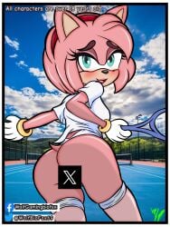 amy_rose ass female furry furry_female miniskirt pussy skirt sport tenis_outfit