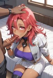 blowjob dark_skin fire_emblem fire_emblem:_three_houses hapi_(fire_emblem) red_hair young