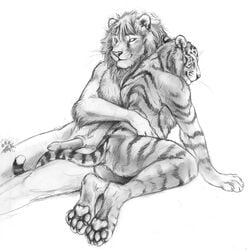 anthro blotch feline fur furry furry_only lion male male_only mammal multiple_males no_humans tiger yaoi