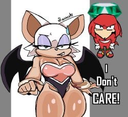 2d 2d_(artwork) 2d_artwork anthro anthro_female anthro_only bat_ears bat_wings big_breasts big_thighs black_lipstick black_nails bracelets cocky_smile eyelashes furry furry_female furry_only green_eyes knuckles_the_echidna master_emerald mobian_(species) pillow_shading pixel_art purple_eyeshadow rouge_the_bat sega smiling solwazi_games sonic_(series) sonic_the_hedgehog_(series) thick_ass thick_legs thick_thighs thighs thong white_fur