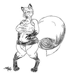 boo3 breast_expansion breasts canine chubby clothing expansion female fox growth mammal nipples sequence tight_clothing torn_clothing transformation weight_gain wet