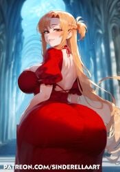 ai_generated ass_bigger_than_head big_breasts big_breasts big_butt breasts_bigger_than_head busty commission date date_night dress female heavenly_ass huge_ass huge_breasts large_ass large_breasts patreon patreon_url patreon_username pawg red_dress sinderellaart sword_art_online tease teasing teasing_viewer teen teen_girl teenage_girl teenager thick thick_ass thick_legs thick_thighs voluptuous voluptuous_female yuuki_asuna