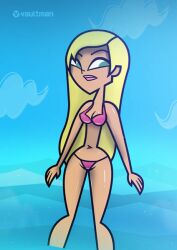 1girls accurate_art_style artist_name bikini blonde_hair dakota_(tdi) pink_bikini swimsuit total_drama_island vaultman