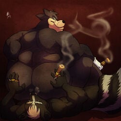 anal ass ass_grab cigar disney donryu facesitting furry furry_only gay goof_troop grope huge_ass male male_only mammal moparskunk nude oral peter_pete_sr. rimming skunk smoke smoking yaoi