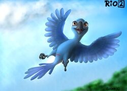 avian bia_(rio) bird blue_sky_studios cloaca female feral flying outdoors pussy rio_(film) rio_(series) rio_2