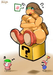 bandit_(mario) blush breasts female koopa male mario mario_(series) nintendo paper_mario parakarry reptile rule_63 scalie shell shy_guy smile turtle ymbk