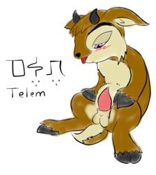 balls blush brown_fur caprine fur furry furry_only ixi male male_only mammal neopets penis solo tail telem tongue tongue_out