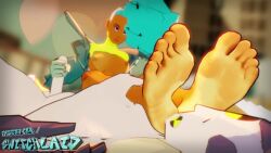 3d animated blue_hair bomb_rush_cyberfunk breasts countershade_feet feet feet feet_in_face foot_fetish foot_smelling handjob smell smelling_feet solace_(brc) soles switchlaid tagme toes video vinyl_(brc)