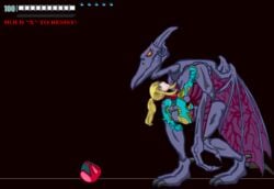 deep_penetration female flexible grabbing human male metroid metroid_fusion nintendo penetration ridley ridley_(metroid) samus_aran straight tagme