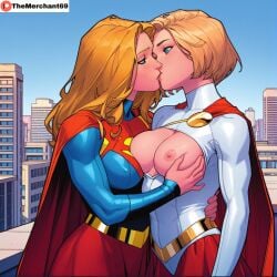 2girls blonde_hair blue_eyes dc dc_comics kara_zor-el karen_starr kryptonian superman_(series) themerchant69