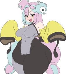 1girls huge_breasts inakotho iono_(pokemon) multicolored_hair pokemon pokemon_sv tagme