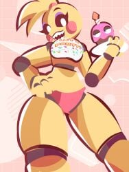 female_focus five_nights_at_freddy's five_nights_at_freddy's_2 looking_down medium_breasts rivergravidade toy_chica_(fnaf)