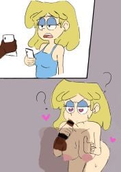 blonde_female blonde_hair blowjob fuyunoame lori_loud nickelodeon paramount_pictures partial_male phone the_loud_house