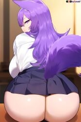 1girls ai_generated ass ass_focus big_breasts big_breasts breasts breasts breasts breasts curvy cute dog_ears dog_girl doggirl female female female_focus female_only highres hips huge_boobs huge_breasts kemonomimi light_skin light_skinned_female long_hair patreon_username petgirl petite purple_ears purple_eyes purple_hair purple_tail schoolgirl self_upload skirt thick_thighs thighs tori toriwoofs watermark wavy_hair white_skin white_skinned_female wide_hips wolf_ears