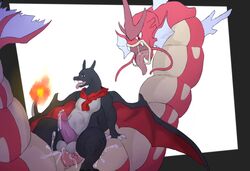 anal anal_sex balls big_penis charizard cloaca cum cum_in_ass cum_inside cumshot erection eroborus feral furry furry_only gay gyarados hands-free male nintendo one_eye_closed open_mouth orgasm original_character penetration penis pink_penis pokémon_(species) pokemon pokemon_(species) red_eyes ryanshinyzard scarf shiny_pokemon stomach_bulge tongue tongue_out video_games wings