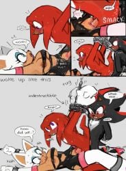 bisexual bisexual_male breasts clitoris female forced_partners furry knuckles_the_echidna male male_penetrated pussy restrained rouge_the_bat shadow_the_hedgehog sonic_(series) sonic_the_hedgehog_(series) threesome torn_clothes unaluu_nsfw x-ray