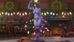 1girls 3d big_breasts black_hair blizzard_entertainment blue_skin bondage christmas curvy_figure draenei female female_only horns huge_breasts mistletoe morilymory mory nude original_character pinup pussy restrained rope solo tail thick_thighs voluptuous voluptuous_female warcraft wide_hips winter_veil world_of_warcraft