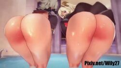 2girls 3d animated ass ass_focus bent_over big_ass big_butt blonde_hair bubble_butt burnice_white caesar_king fat_ass green_hair hoyoverse huge_ass legwear longer_than_10_seconds looking_at_viewer looking_back looking_back_at_viewer massive_ass rear_view red_eyes shaking_butt shorter_than_30_seconds skirt solo_female sunglasses sunglasses_on_head tagme thick_thighs throwing_it_back tomboy train train_interior twerk twerking twintails video viewed_from_behind wily27 yellow_eyes zenless_zone_zero