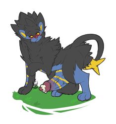 balls big_balls blush cum erection feral luxray male male_only nintendo penis pokemon pokemon_(species) redras_shoru sketch solo video_games